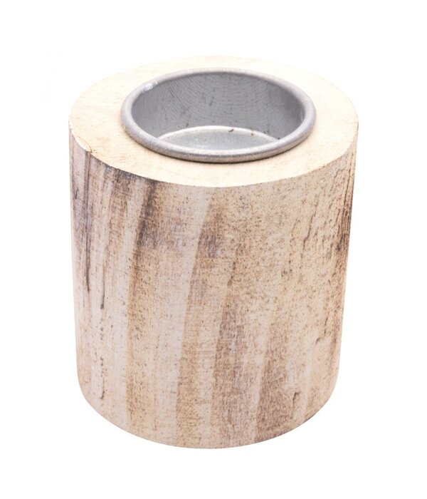 Gebleekte Houten Kaarshouder