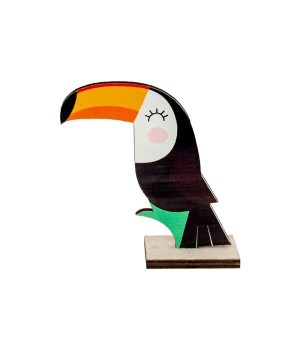 Houten Toekan Decoratie Dubbelzijdig (10cm)