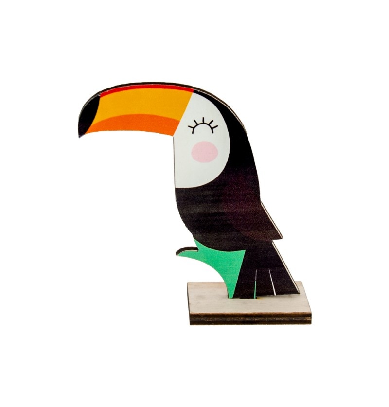 Houten Toekan Decoratie Dubbelzijdig (10cm) afbeelding