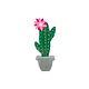 Houten Cactus Decoratie Met Cement Imitatie Voet (20cm)