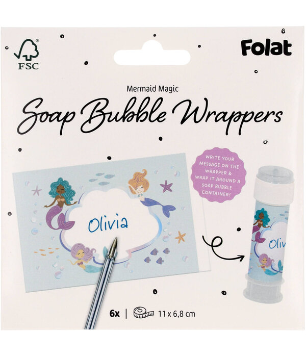 Bellenblaas Stickers Zeemeermin Magic (6st)