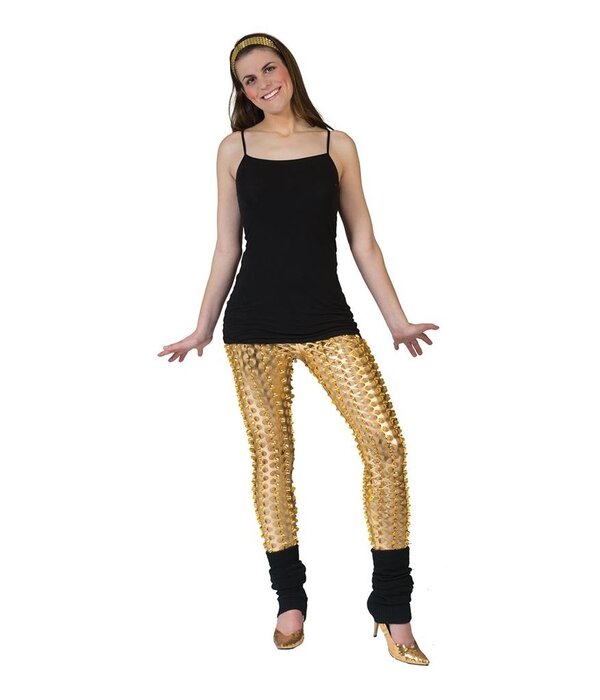 Legging Met Gaten Goud