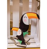 Houten Toekan Decoratie Dubbelzijdig (10cm)