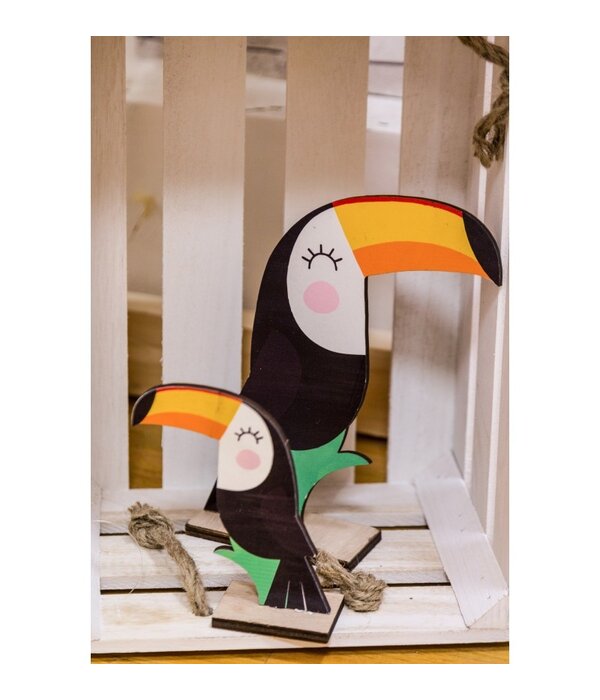 Houten Toekan Decoratie Dubbelzijdig (10cm)