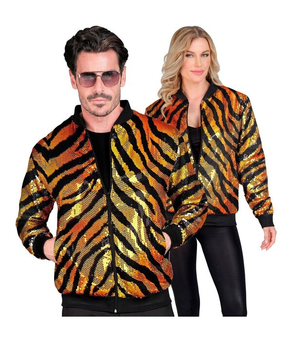 Pailletten Bomberjas Tijger Volwassenen