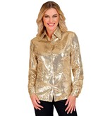 Pailletten Shirt Dames Goud
