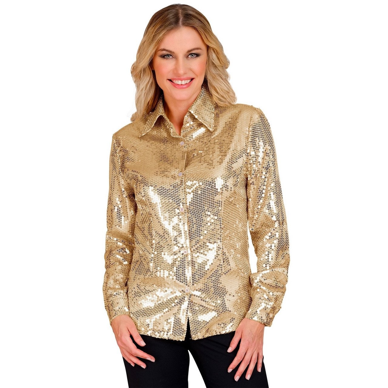 Pailletten Shirt Dames Goud afbeelding