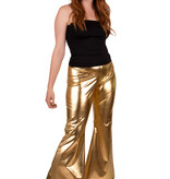Flared Broek Metallic Goud Dames
