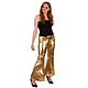 Flared Broek Metallic Goud Dames
