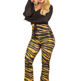Flared Broek Tijgerprint Goud Dames