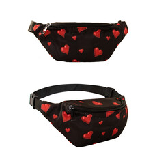 Heuptasje Zwart Met Hartjes