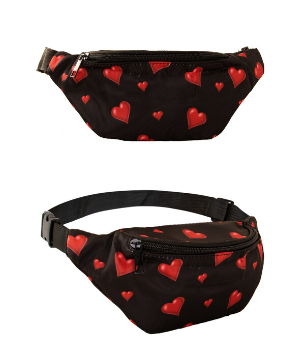 Heuptasje Zwart Met Hartjes