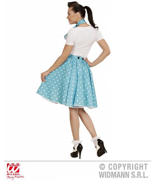 Rock and Roll rokje met sjaaltje blauw/wit