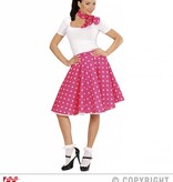 Rock and Roll rok met sjaaltje roze/wit