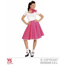 Rock and Roll rok met sjaaltje roze/wit