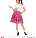 Rock and Roll rok met sjaaltje roze/wit