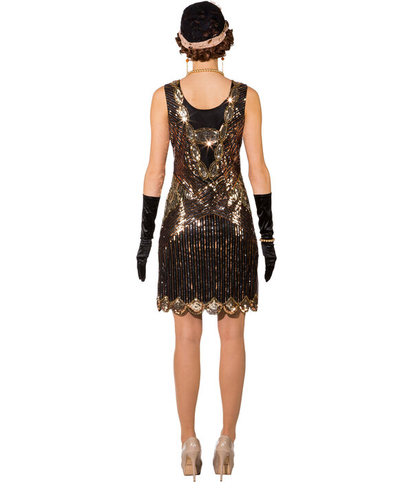 Charleston Jurk Clara 20's Zwart/Goud