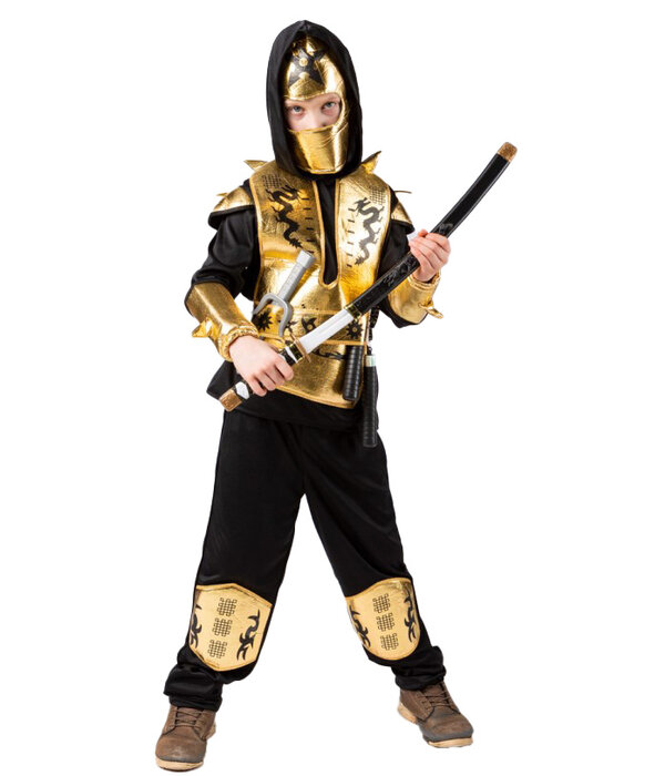 Ninja Kostuum Kind Goud