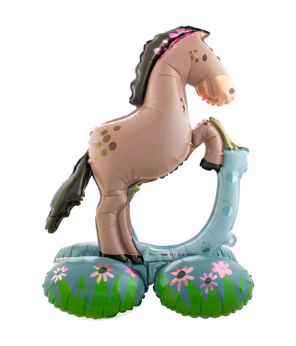 Folieballon Paard Met Hoefijzer Staand (53x74cm)