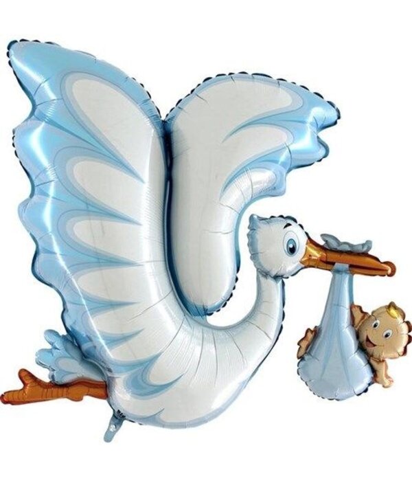Grote Folieballon Ooievaar Jongen (114cm)