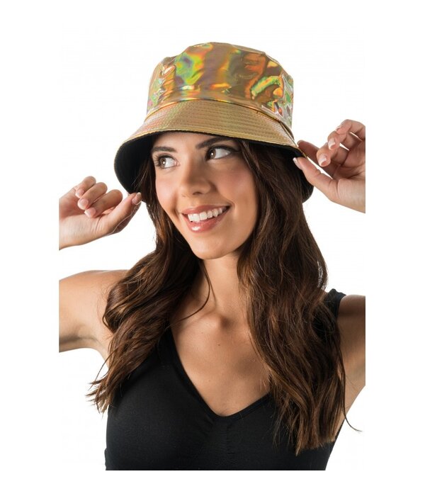 Bucket Hoedje Goud Iriserend