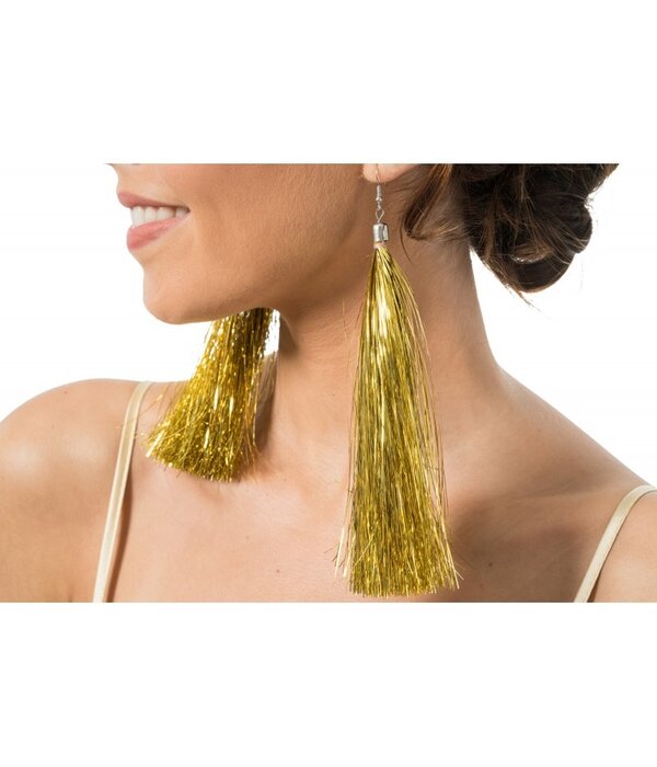 Oorbellen Gouden Tinsels 17cm