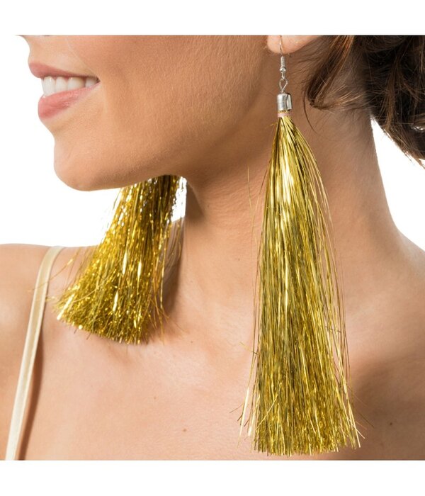 Oorbellen Gouden Tinsels 17cm
