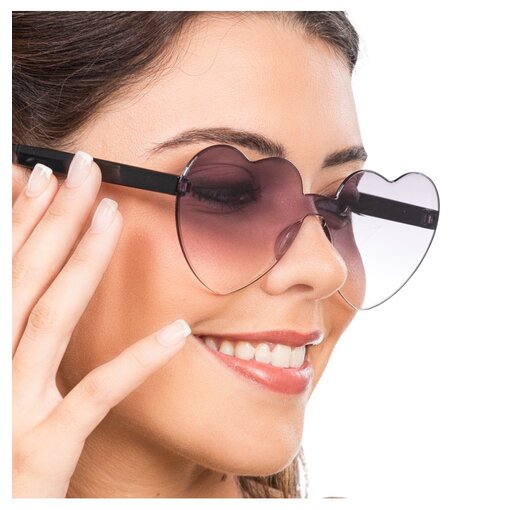 Bril Festival Zwart Hartjes vorm