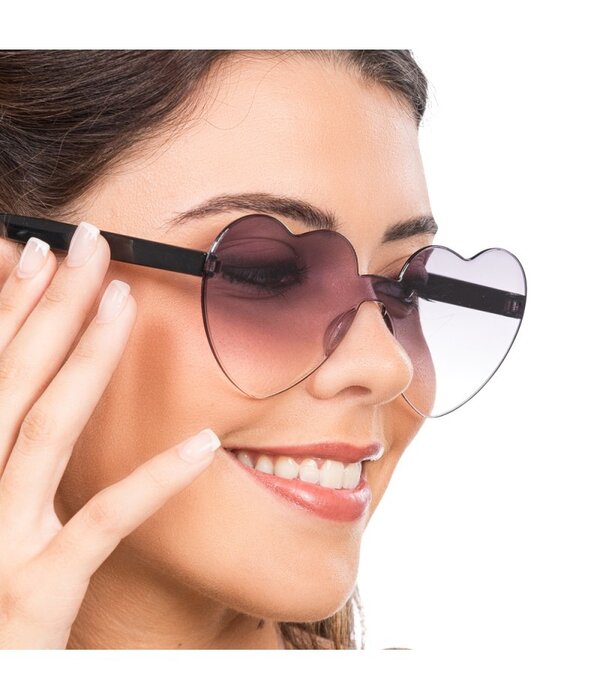 Bril Festival Zwart Hartjes vorm