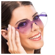 Bril Festival Paars Hartjes vorm