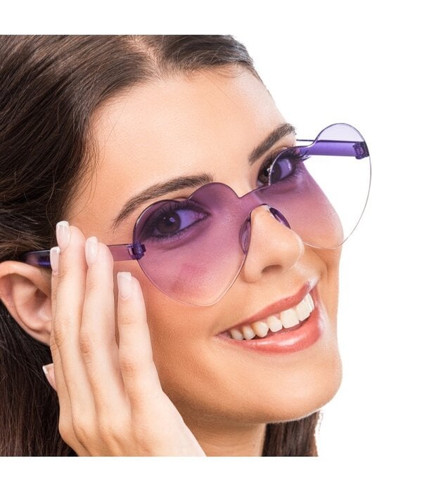 Bril Festival Paars Hartjes vorm