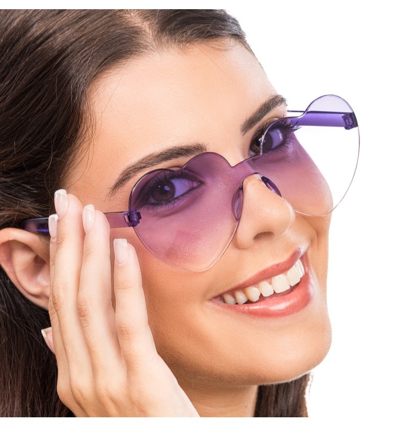 Bril Festival Paars Hartjes vorm