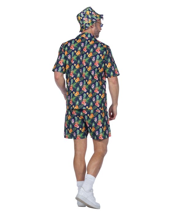 Hawaii Festival Outfit Heren Ananas Flowers