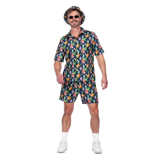 Hawaii Festival Outfit Heren Ananas Flowers
