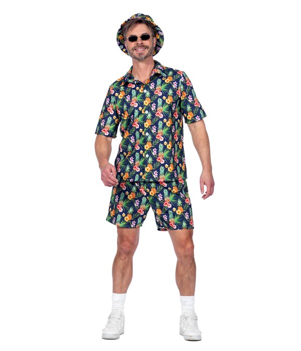 Hawaii Festival Outfit Heren Ananas Flowers