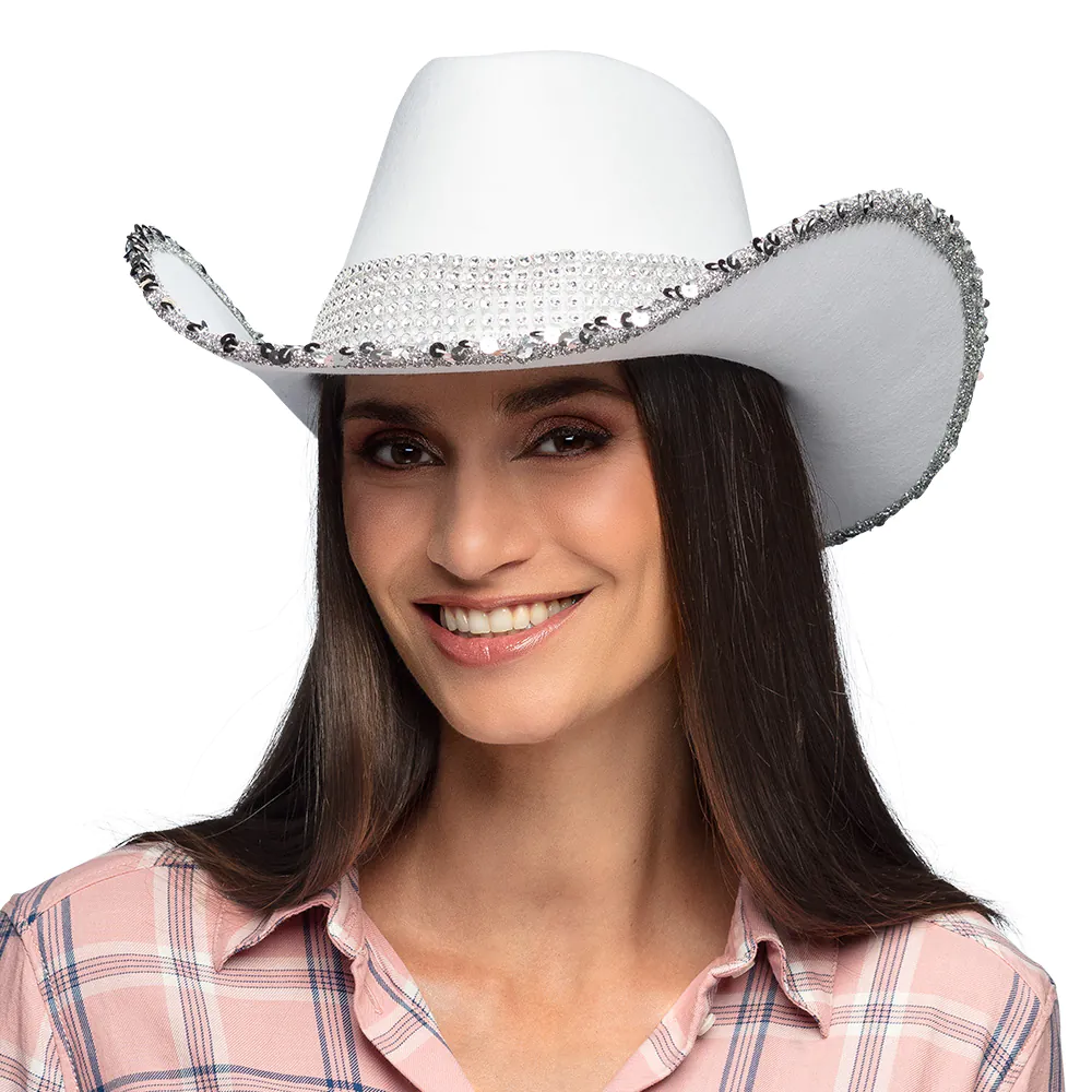 Hoed Cowboy Girls Party Wit afbeelding