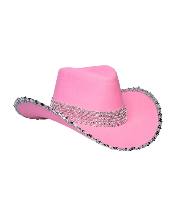 Hoed Cowboy Girls Party Roze