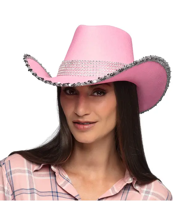 Hoed Cowboy Girls Party Roze