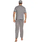 Kostuum Gevangene Gestreept Zwart/Wit