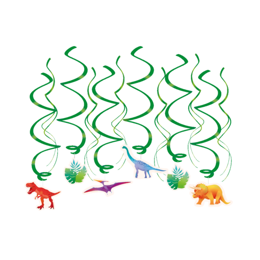 Swirls Dinosaurus Decoratie (12st)