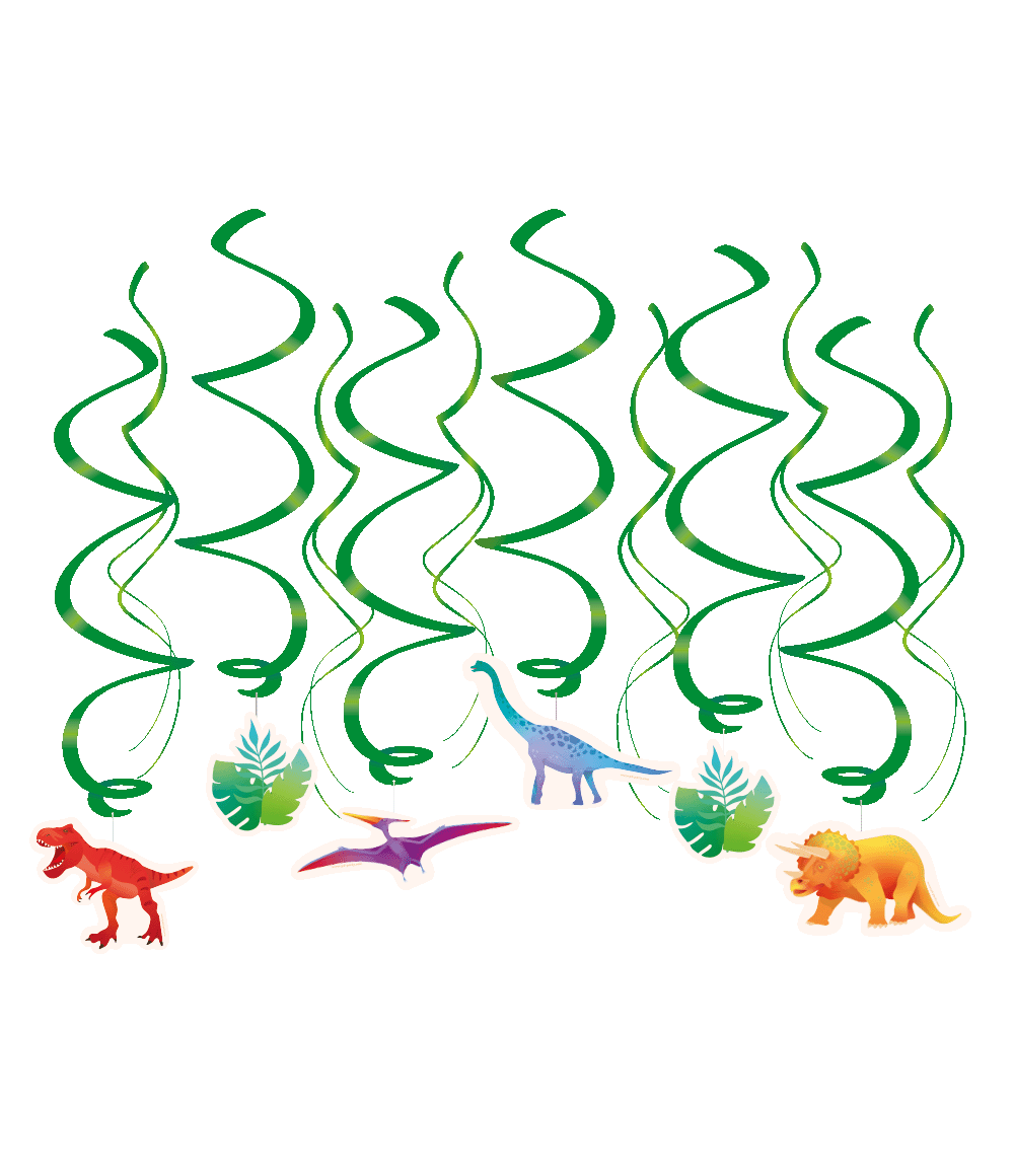Swirls Dinosaurus Decoratie (12st) afbeelding