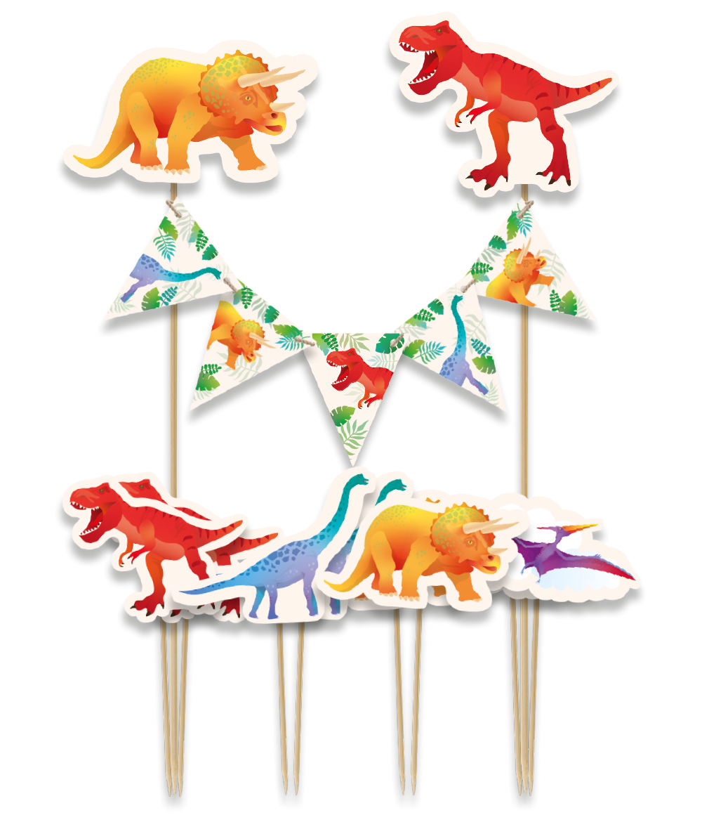 Cake Decoratie Dinosaurus (8st) afbeelding