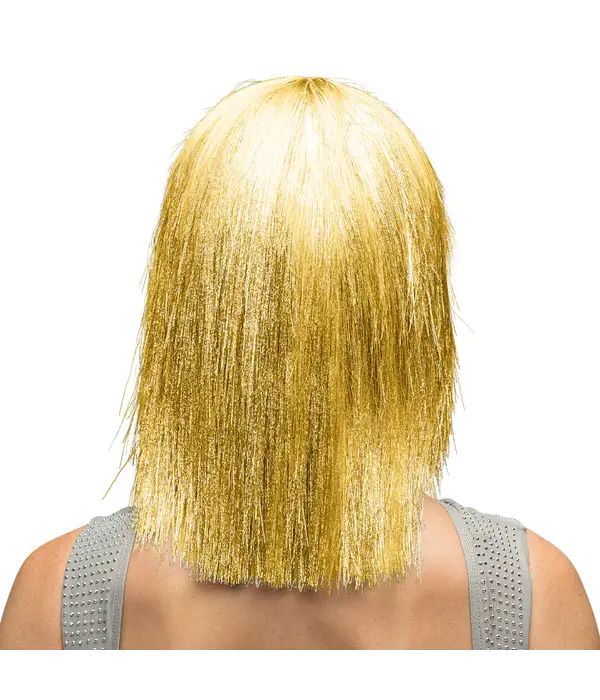 Glitterpruik Crazy Glanzend Goud
