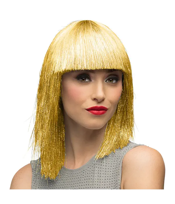 Glitterpruik Crazy Glanzend Goud