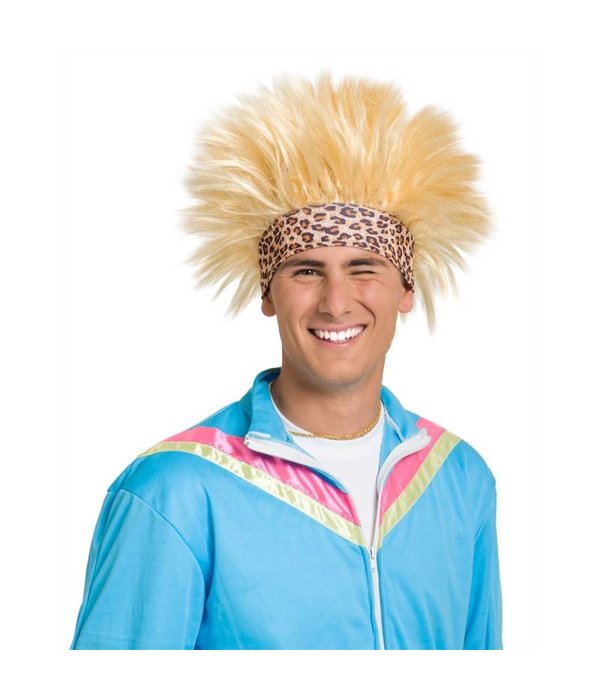 Blonde foute pruik man