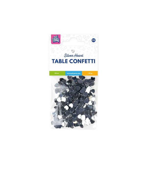 Tafelconfetti Zilver Hartjes (14gr)