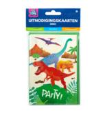 Uitnodigingskaarten Dino Apatosaurus (6st)