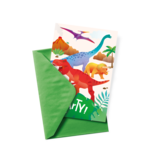 Uitnodigingskaarten Dino Apatosaurus (6st)