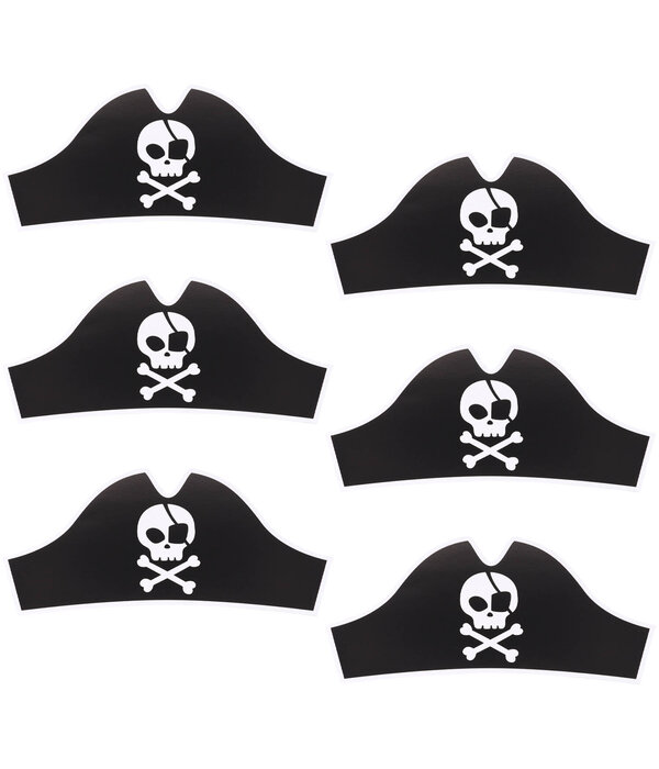 Pirate Party Piratenhoeden Zwart (6st)