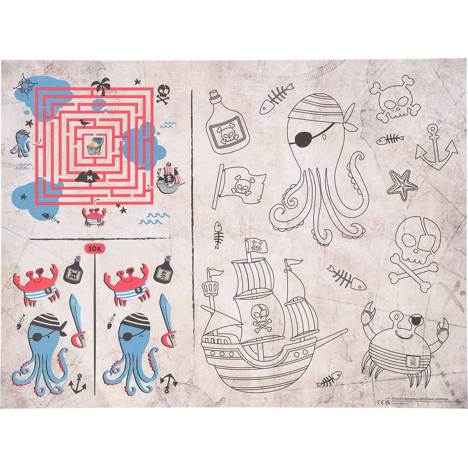 Pirate Party Activiteiten Placemat (6st) afbeelding